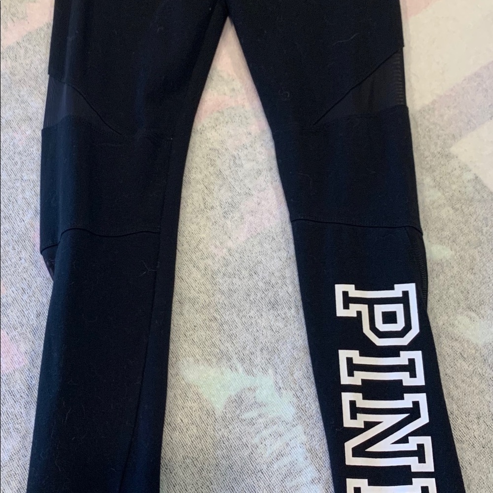 Like New Pink Victoria’s Secret Black Leggings - Picture 3 of 10